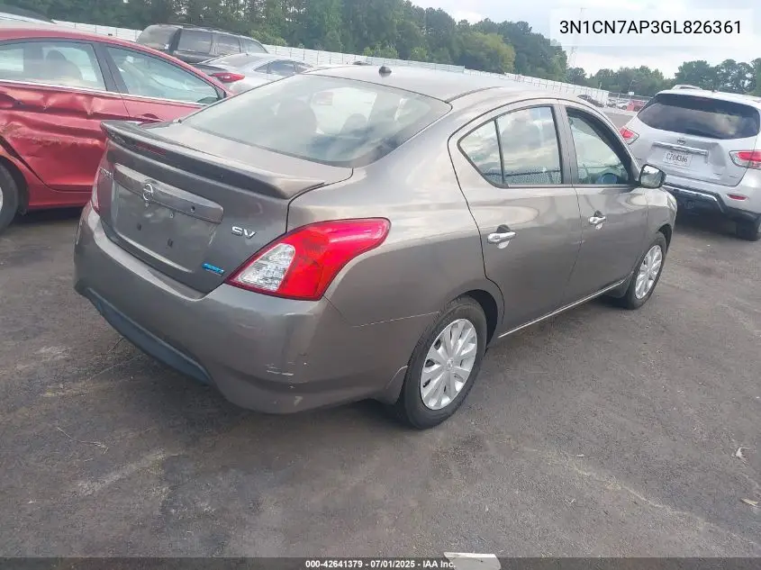 2016 Nissan Versa S/S Plus/Sv/Sl VIN: 3N1CN7AP3GL826361 Lot: 42641379
