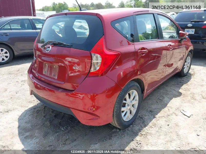 2017 Nissan Versa VIN: 3N1CE2CP4HL361168 Lot: 12334925