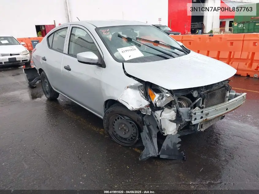 2017 Nissan Versa 1.6 S VIN: 3N1CN7AP0HL857763 Lot: 41991020