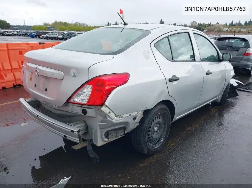 2017 Nissan Versa 1.6 S VIN: 3N1CN7AP0HL857763 Lot: 41991020