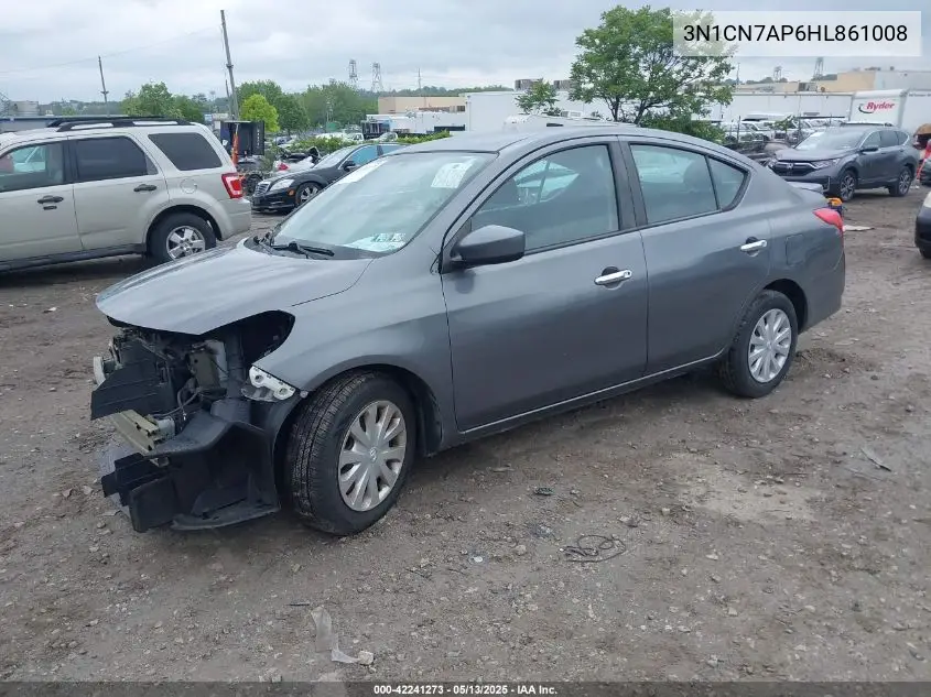 2017 Nissan Versa 1.6 Sv VIN: 3N1CN7AP6HL861008 Lot: 42241273