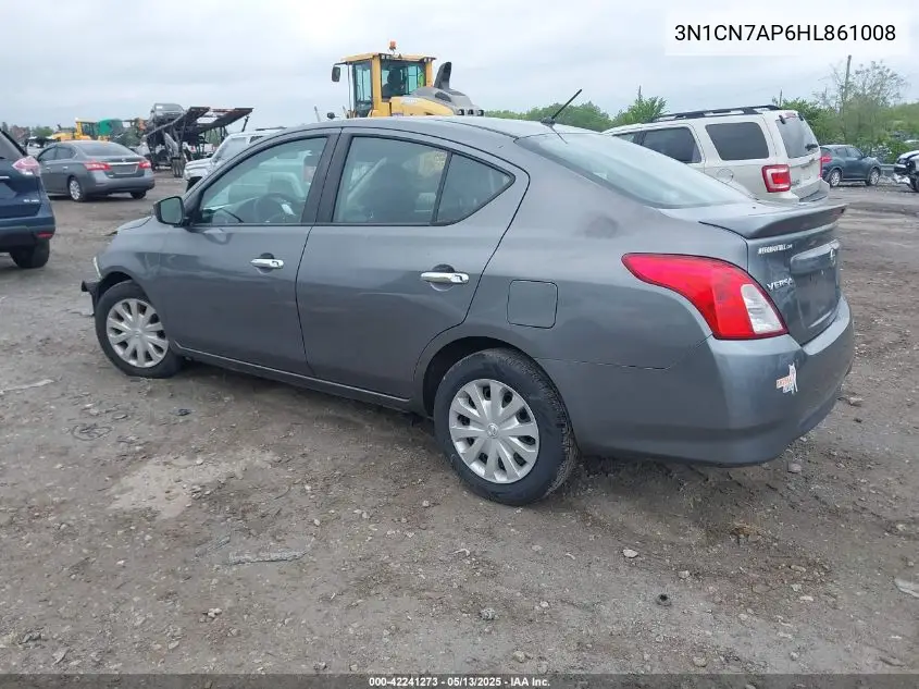 2017 Nissan Versa 1.6 Sv VIN: 3N1CN7AP6HL861008 Lot: 42241273