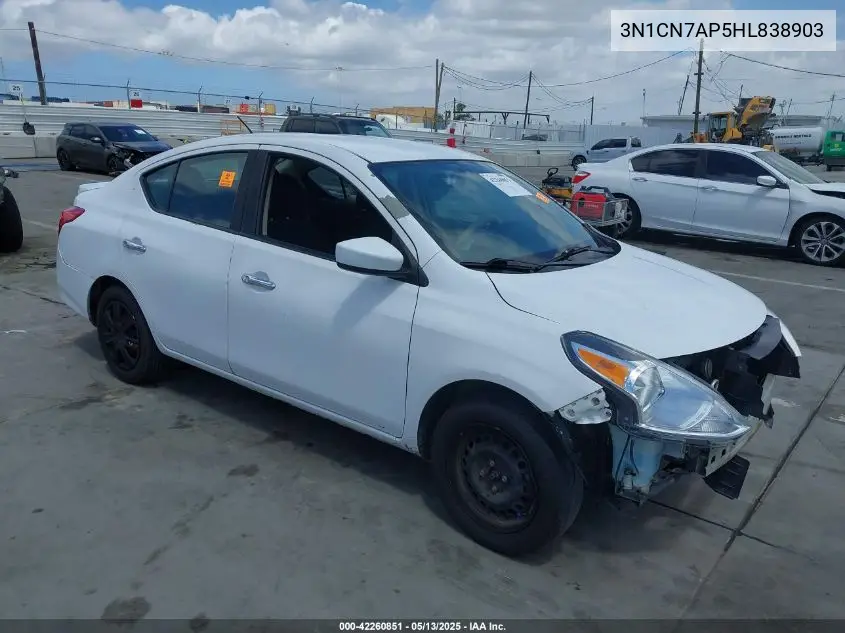 2017 Nissan Versa 1.6 Sv VIN: 3N1CN7AP5HL838903 Lot: 42260851