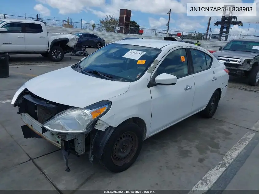 2017 Nissan Versa 1.6 Sv VIN: 3N1CN7AP5HL838903 Lot: 42260851