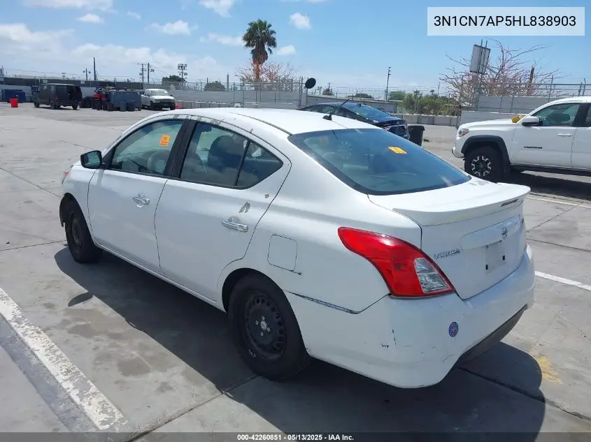 2017 Nissan Versa 1.6 Sv VIN: 3N1CN7AP5HL838903 Lot: 42260851