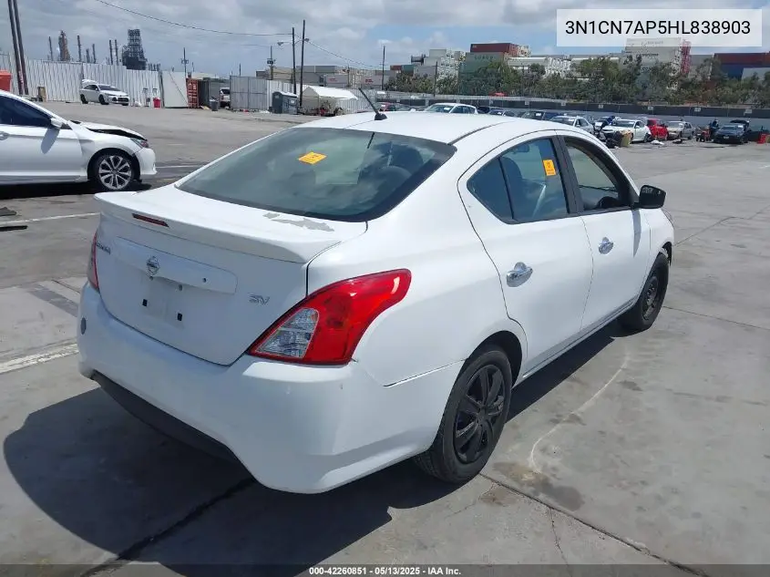 2017 Nissan Versa 1.6 Sv VIN: 3N1CN7AP5HL838903 Lot: 42260851