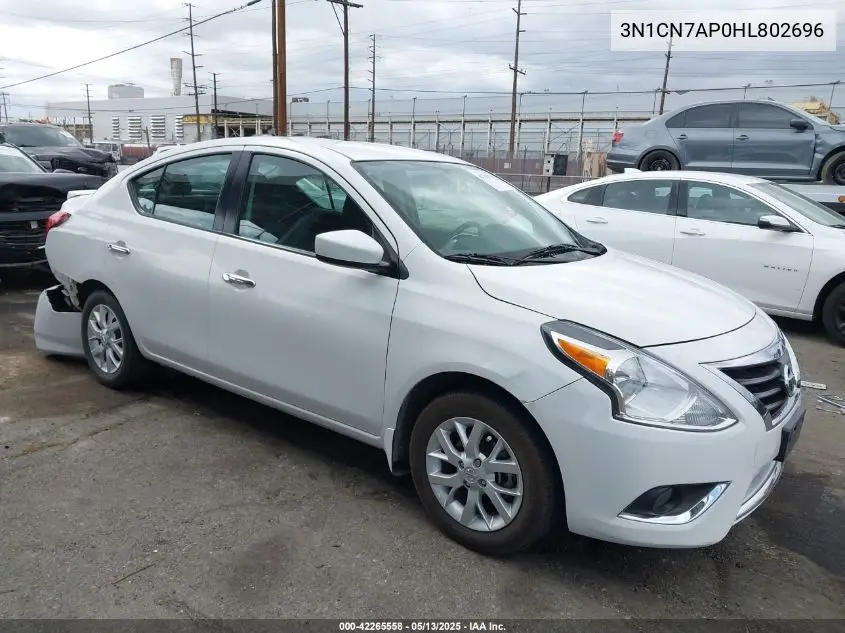 2017 Nissan Versa 1.6 Sv VIN: 3N1CN7AP0HL802696 Lot: 42265558