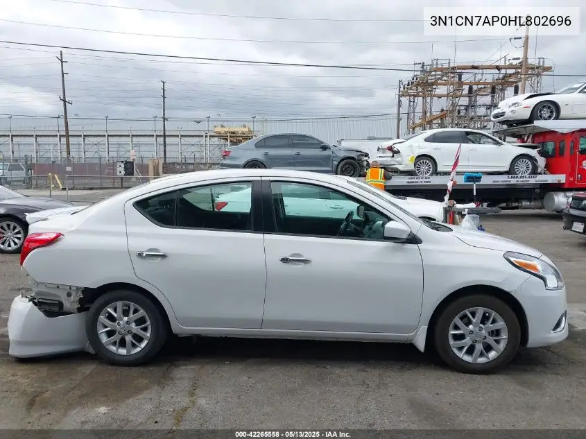 2017 Nissan Versa 1.6 Sv VIN: 3N1CN7AP0HL802696 Lot: 42265558