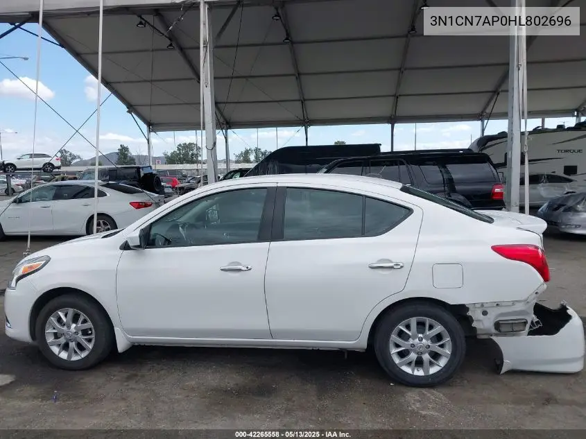 2017 Nissan Versa 1.6 Sv VIN: 3N1CN7AP0HL802696 Lot: 42265558