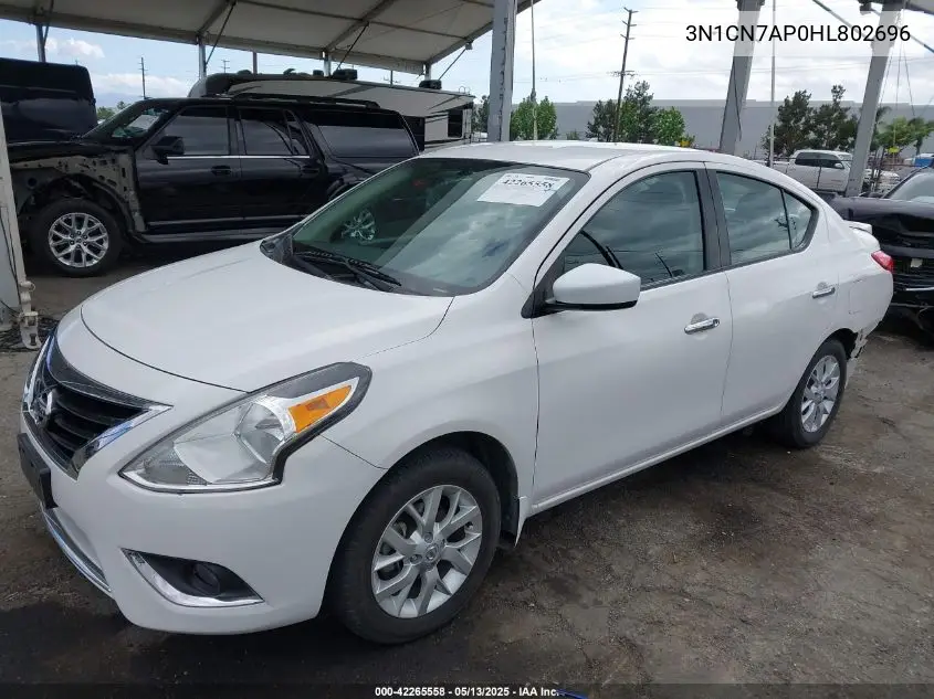 2017 Nissan Versa 1.6 Sv VIN: 3N1CN7AP0HL802696 Lot: 42265558