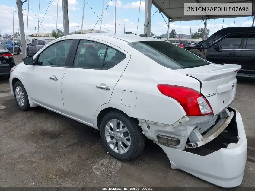 2017 Nissan Versa 1.6 Sv VIN: 3N1CN7AP0HL802696 Lot: 42265558