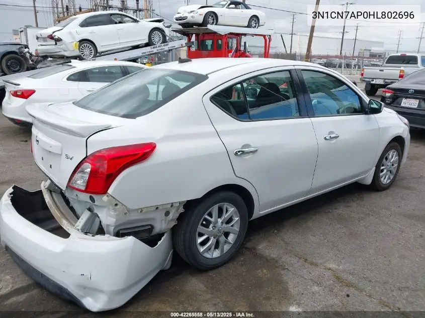 2017 Nissan Versa 1.6 Sv VIN: 3N1CN7AP0HL802696 Lot: 42265558