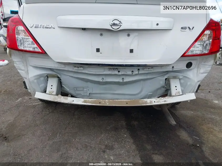 2017 Nissan Versa 1.6 Sv VIN: 3N1CN7AP0HL802696 Lot: 42265558
