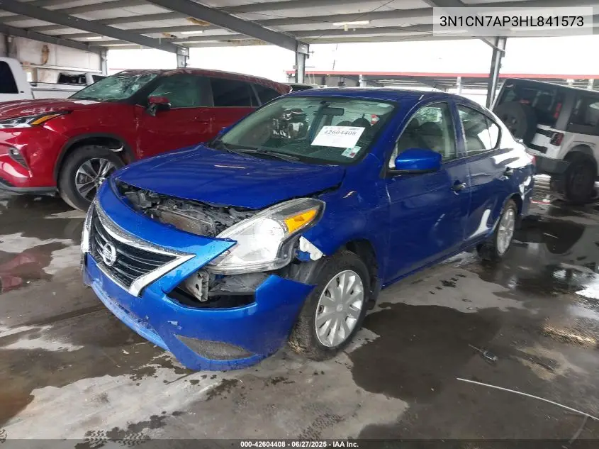 2017 Nissan Versa 1.6 S+ VIN: 3N1CN7AP3HL841573 Lot: 42604408