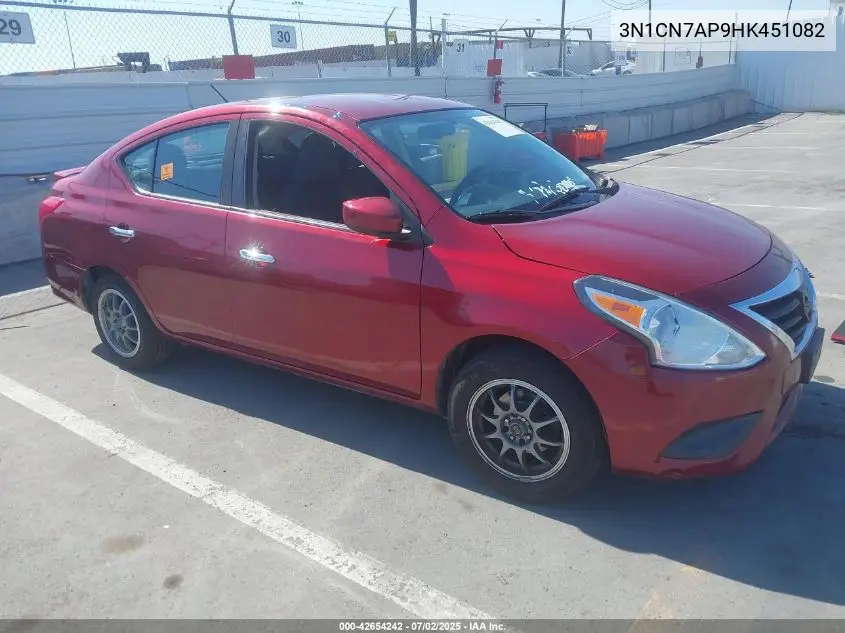 2017 Nissan Versa 1.6 Sv VIN: 3N1CN7AP9HK451082 Lot: 42654242