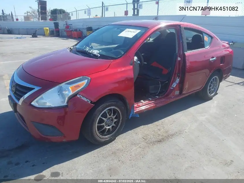 2017 Nissan Versa 1.6 Sv VIN: 3N1CN7AP9HK451082 Lot: 42654242
