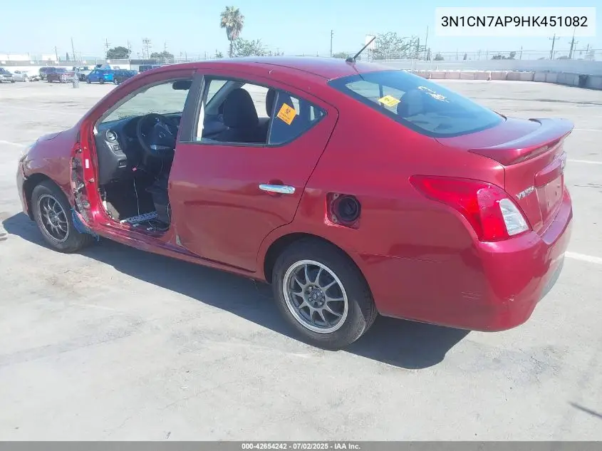 2017 Nissan Versa 1.6 Sv VIN: 3N1CN7AP9HK451082 Lot: 42654242