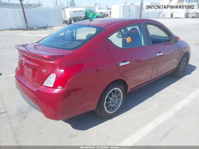 2017 Nissan Versa 1.6 Sv VIN: 3N1CN7AP9HK451082 Lot: 42654242