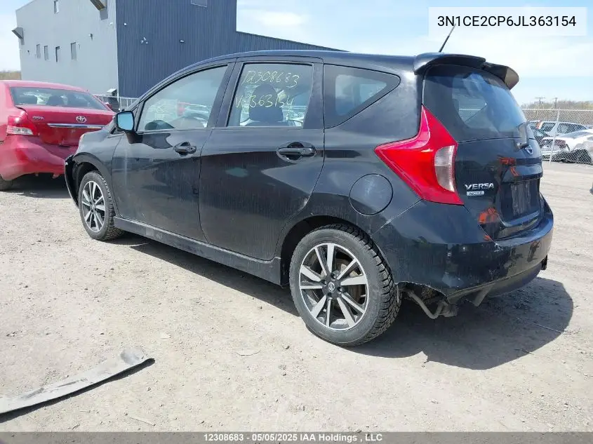 2018 Nissan Versa Note S/Sr/Sv VIN: 3N1CE2CP6JL363154 Lot: 12308683