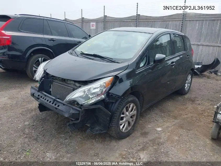 2018 Nissan Versa Note 1.6 S/1.6 Sr/1.6 Sv VIN: 3N1CE2CP2JL361952 Lot: 12329706