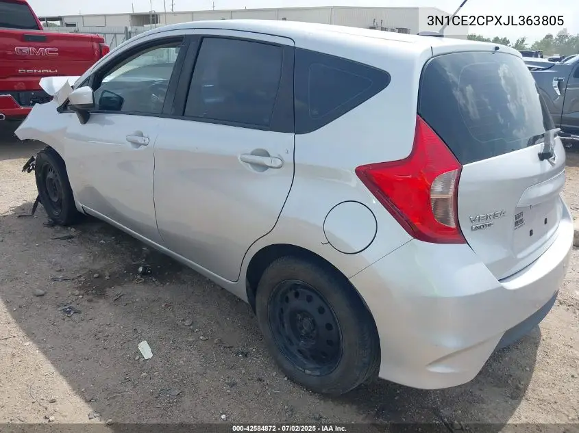 2018 Nissan Versa Note Sv VIN: 3N1CE2CPXJL363805 Lot: 42584872