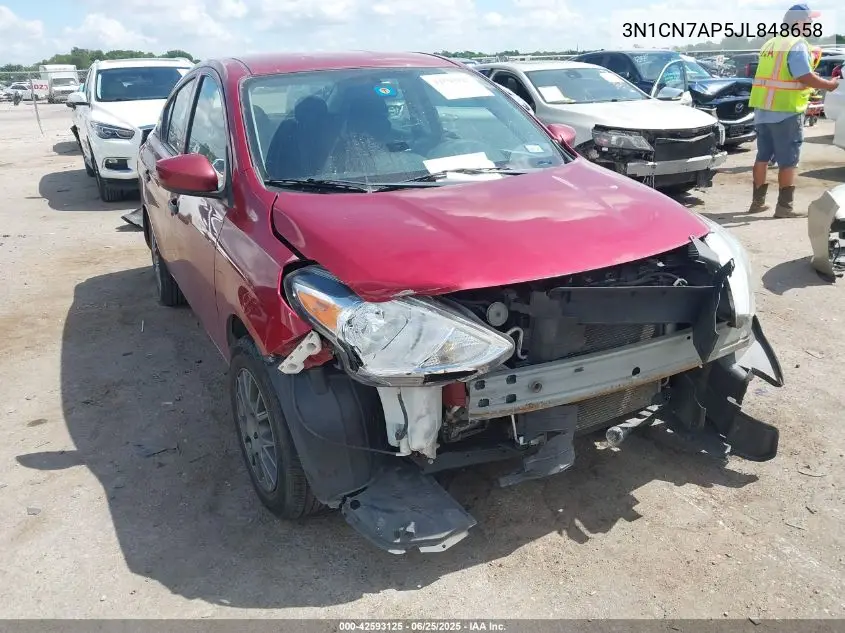 2018 Nissan Versa 1.6 S+ VIN: 3N1CN7AP5JL848658 Lot: 42593125