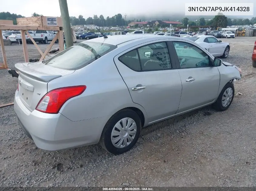 2018 Nissan Versa 1.6 Sv VIN: 3N1CN7AP9JK414328 Lot: 42594326