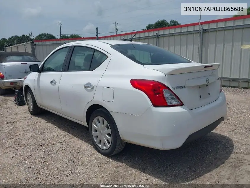 2018 Nissan Versa 1.6 Sv VIN: 3N1CN7AP0JL865688 Lot: 42613925