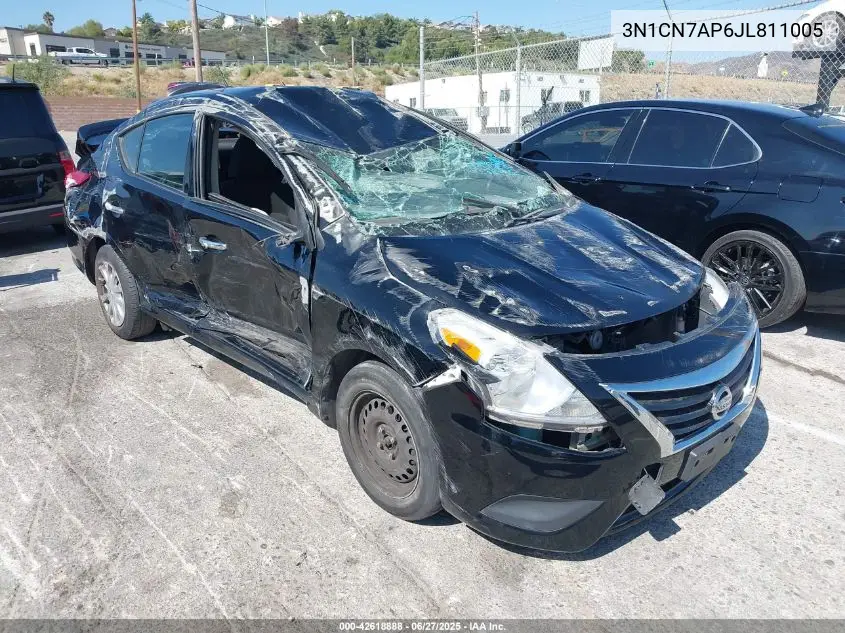 2018 Nissan Versa 1.6 Sv VIN: 3N1CN7AP6JL811005 Lot: 42618888