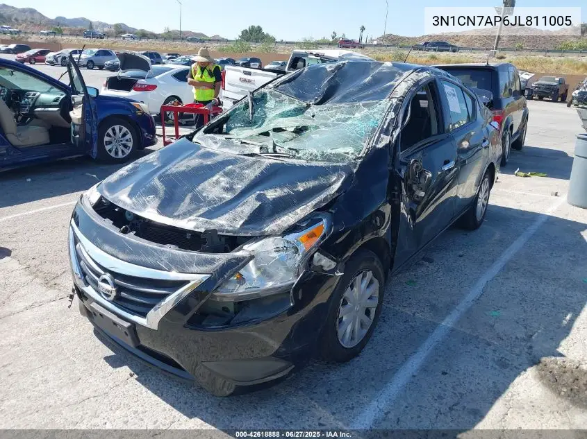 2018 Nissan Versa 1.6 Sv VIN: 3N1CN7AP6JL811005 Lot: 42618888