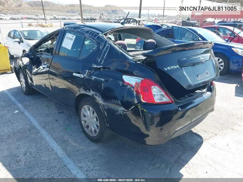 2018 Nissan Versa 1.6 Sv VIN: 3N1CN7AP6JL811005 Lot: 42618888