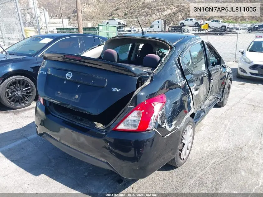 2018 Nissan Versa 1.6 Sv VIN: 3N1CN7AP6JL811005 Lot: 42618888
