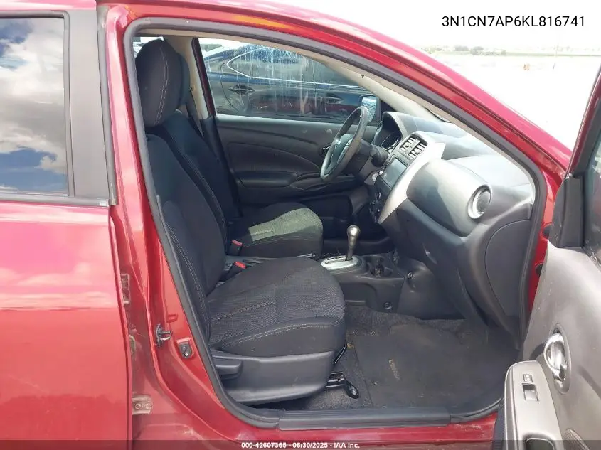 2019 Nissan Versa 1.6 Sv VIN: 3N1CN7AP6KL816741 Lot: 42607365