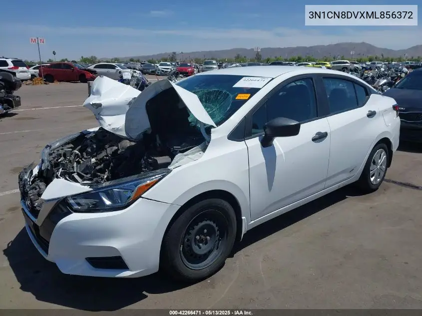 2021 Nissan Versa S Xtronic Cvt VIN: 3N1CN8DVXML856372 Lot: 42266471