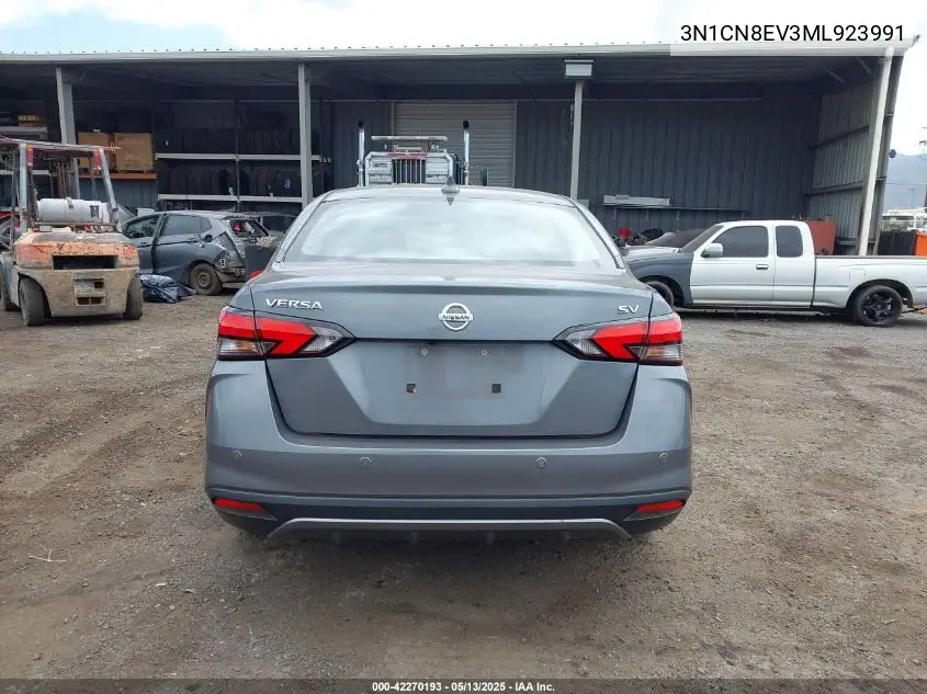 2021 Nissan Versa Sv Xtronic Cvt VIN: 3N1CN8EV3ML923991 Lot: 42270193