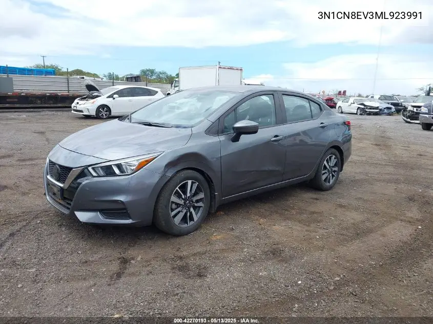 2021 Nissan Versa Sv Xtronic Cvt VIN: 3N1CN8EV3ML923991 Lot: 42270193
