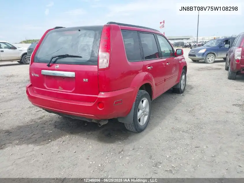 2005 Nissan X-Trail Le/Se/Xe VIN: JN8BT08V75W108298 Lot: 12345056