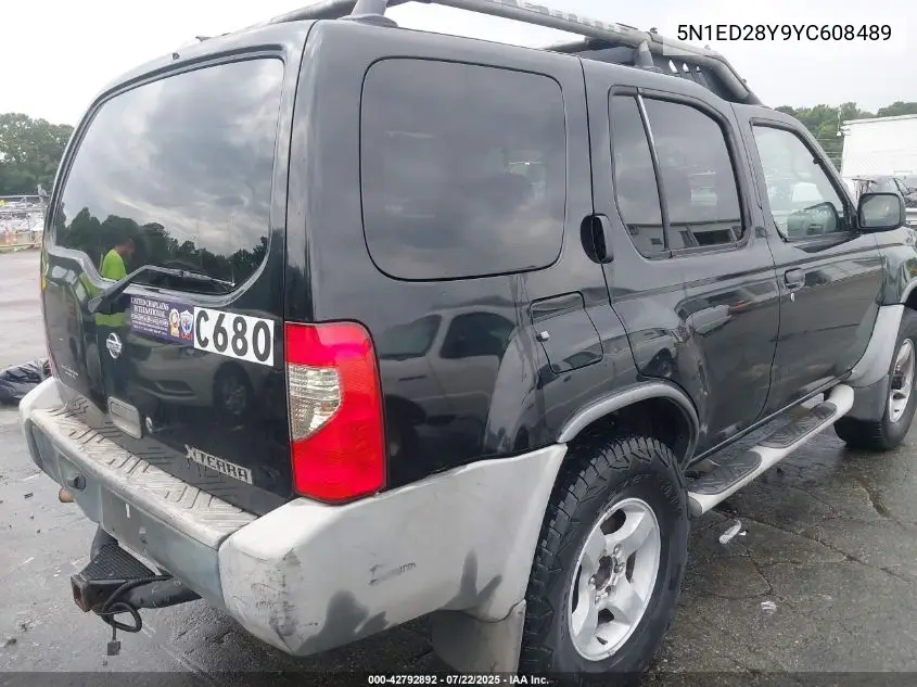 2000 Nissan Xterra Se/Xe VIN: 5N1ED28Y9YC608489 Lot: 42792892