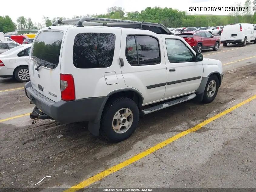 2001 Nissan Xterra Xe VIN: 5N1ED28Y91C585074 Lot: 42267358