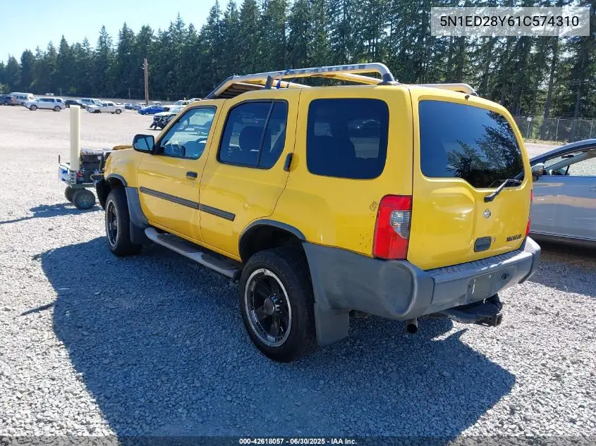 2001 Nissan Xterra Se VIN: 5N1ED28Y61C574310 Lot: 42618057