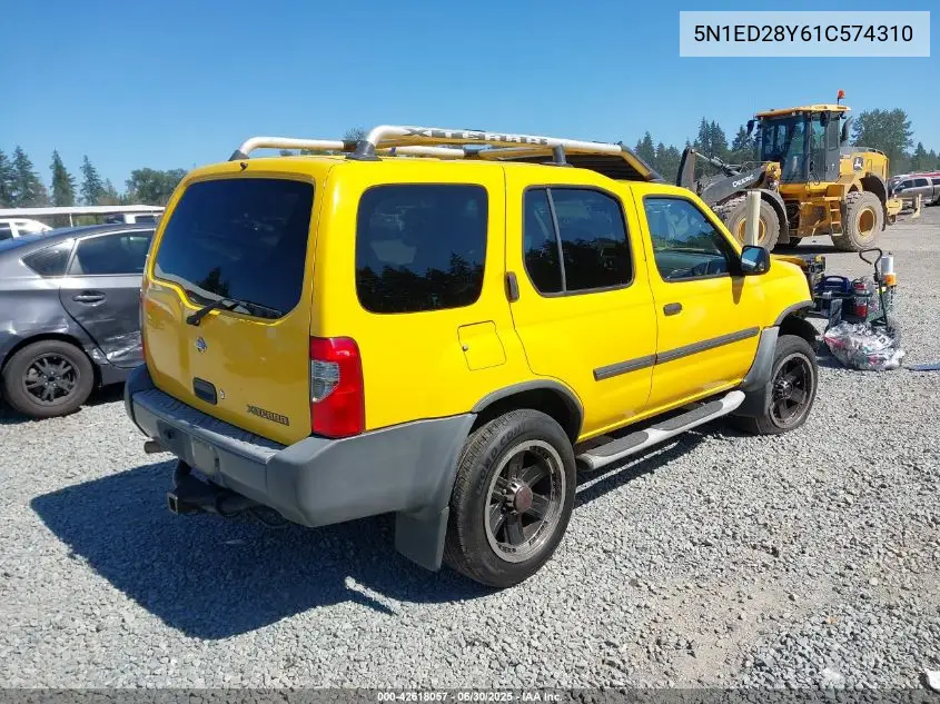 2001 Nissan Xterra Se VIN: 5N1ED28Y61C574310 Lot: 42618057