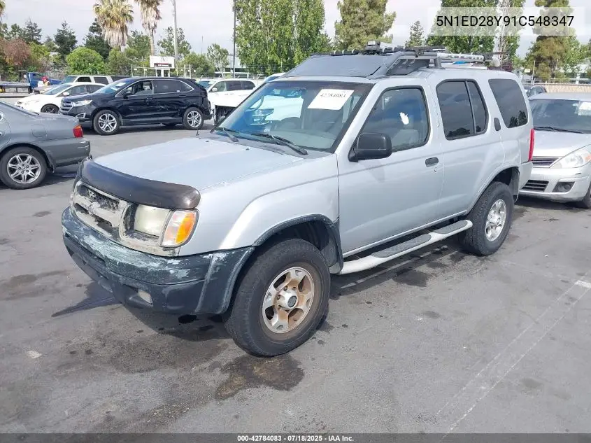 2001 Nissan Xterra Xe VIN: 5N1ED28Y91C548347 Lot: 42784083