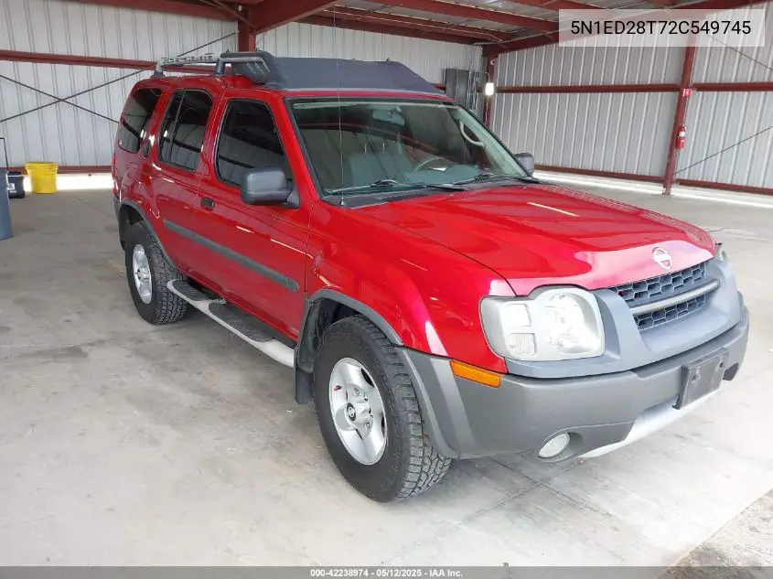 2002 Nissan Xterra Xe VIN: 5N1ED28T72C549745 Lot: 42238974
