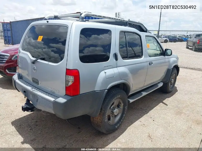 2002 Nissan Xterra Xe VIN: 5N1ED28T82C530492 Lot: 42546435