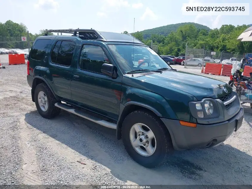 2002 Nissan Xterra Xe VIN: 5N1ED28Y22C593745 Lot: 42578705