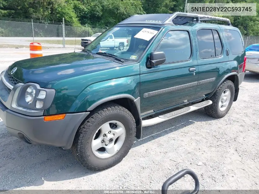 2002 Nissan Xterra Xe VIN: 5N1ED28Y22C593745 Lot: 42578705