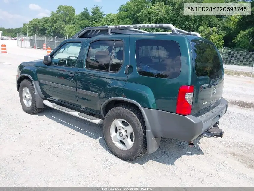 2002 Nissan Xterra Xe VIN: 5N1ED28Y22C593745 Lot: 42578705