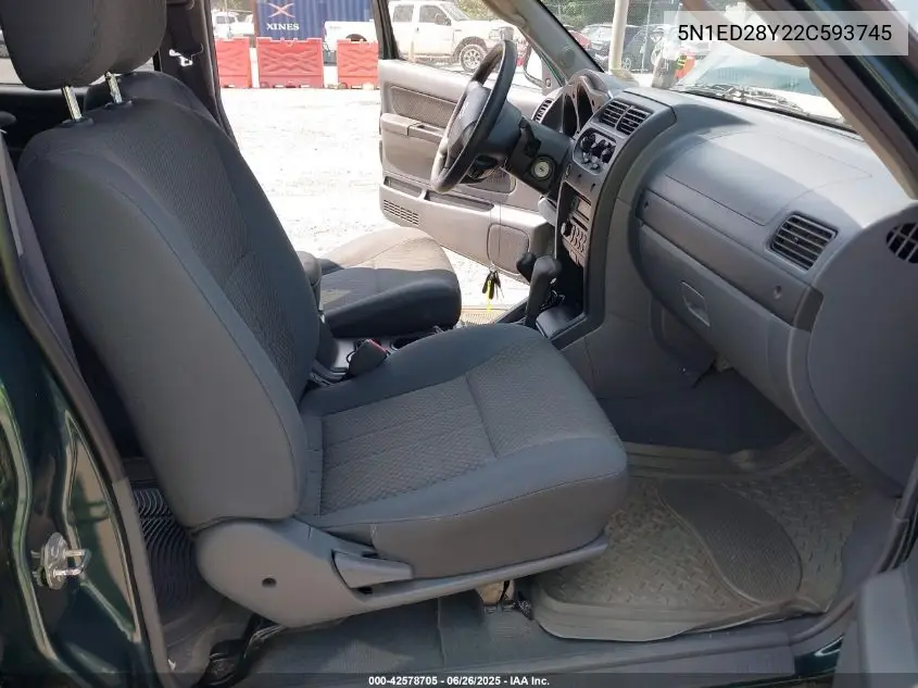2002 Nissan Xterra Xe VIN: 5N1ED28Y22C593745 Lot: 42578705