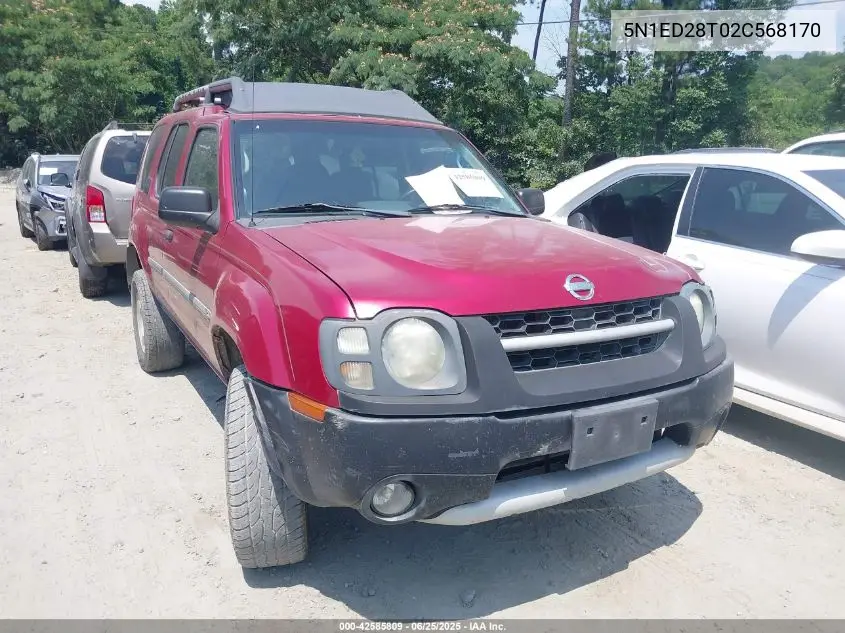 2002 Nissan Xterra Xe VIN: 5N1ED28T02C568170 Lot: 42585809