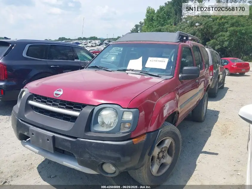 2002 Nissan Xterra Xe VIN: 5N1ED28T02C568170 Lot: 42585809
